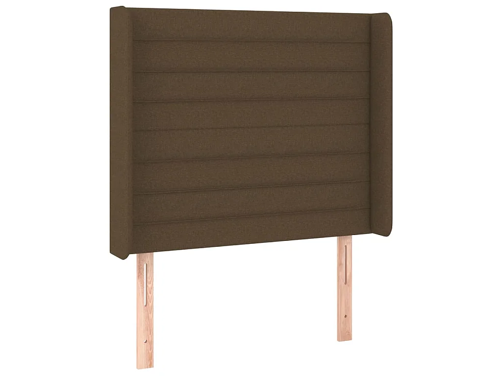 Hoofdbord met randen 103x16x118/128 cm stof donkerbruin