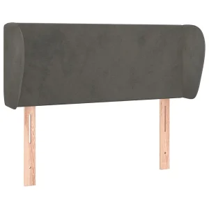 Hoofdbord met randen 103x23x78/88 cm fluweel donkergrijs Hoofdbord met randen 103x23x78/88 cm fluweel donkergrijs