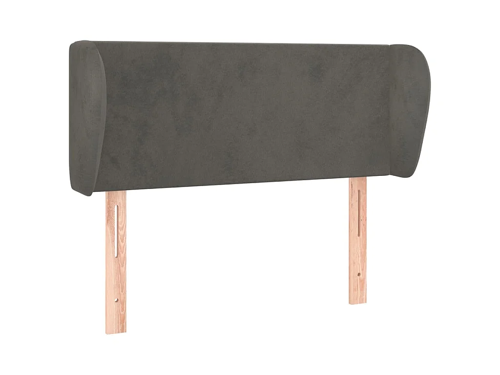 Hoofdbord met randen 103x23x78/88 cm fluweel donkergrijs