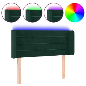 Hoofdbord LED 93x16x78/88 cm fluweel donkergroen