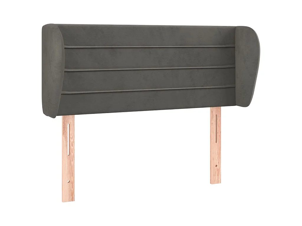 Hoofdbord met randen 93x23x78/88 cm fluweel donkergrijs