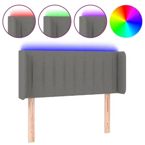 Hoofdbord LED 93x16x78/88 cm stof donkergrijs