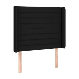Hoofdbord met randen 83x16x118/128 cm stof zwart