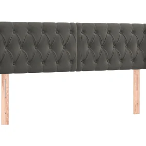 Hoofdbord met randen 163x16x78/88 cm fluweel donkergrijs Hoofdbord met randen 163x16x78/88 cm fluweel donkergrijs
