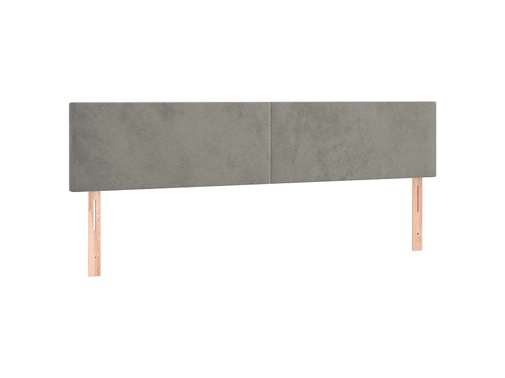 Hoofdborden 200x5x78/88 cm fluweel lichtgrijs