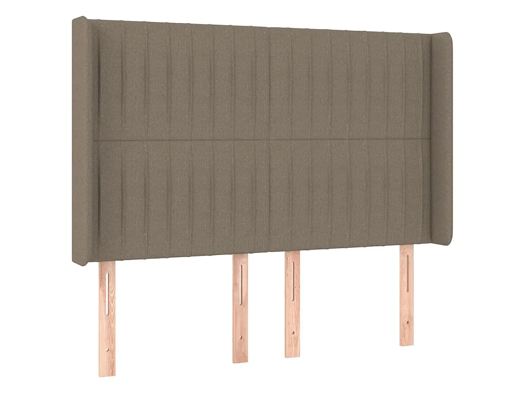 Hoofdbord met randen 147x16x118/128 cm stof taupe