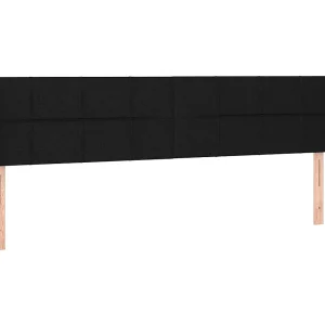 Hoofdbord met randen 163x16x78/88 cm stof zwart