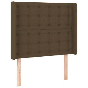 Hoofdbord met randen 93x16x118/128 cm stof donkerbruin Hoofdbord met randen 93x16x118/128 cm stof donkerbruin