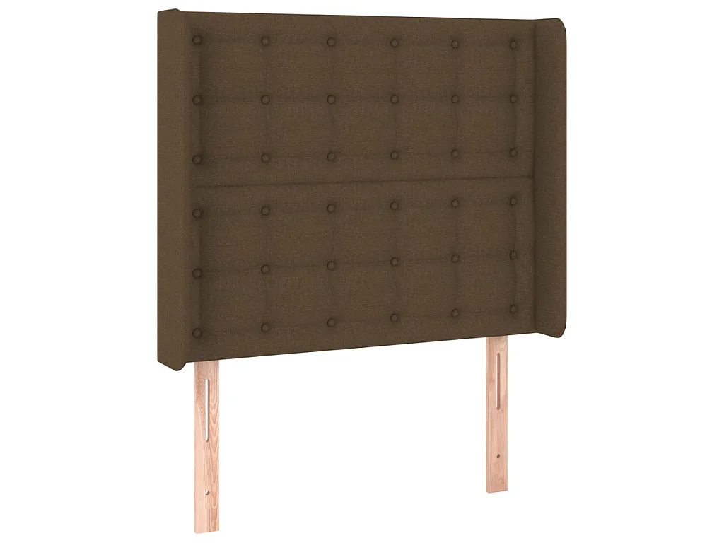 Hoofdbord met randen 93x16x118/128 cm stof donkerbruin