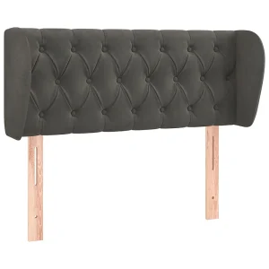 Hoofdbord met randen 93x23x78/88 cm fluweel donkergrijs Hoofdbord met randen 93x23x78/88 cm fluweel donkergrijs