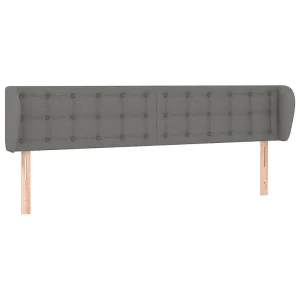 Hoofdbord met randen 163x16x78/88 cm stof donkergrijs Hoofdbord met randen 163x16x78/88 cm stof donkergrijs