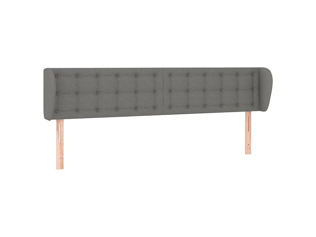 Hoofdbord met randen 163x16x78/88 cm stof donkergrijs