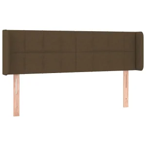 Hoofdbord met randen 147x16x78/88 cm stof donkerbruin