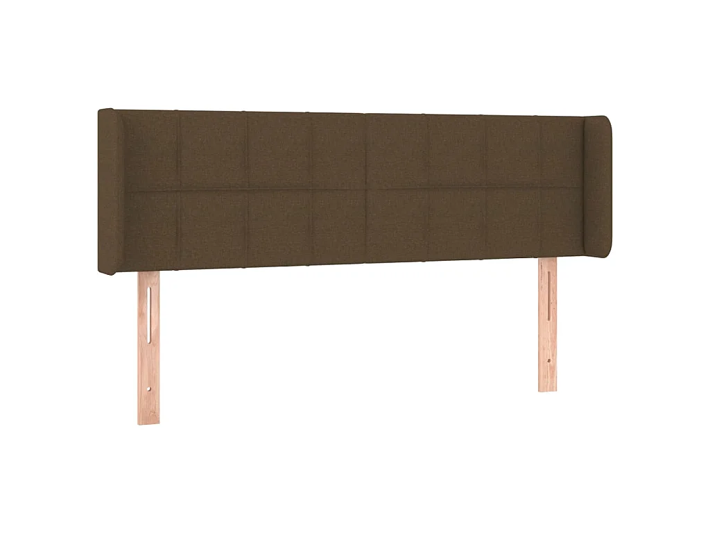 Hoofdbord met randen 147x16x78/88 cm stof donkerbruin