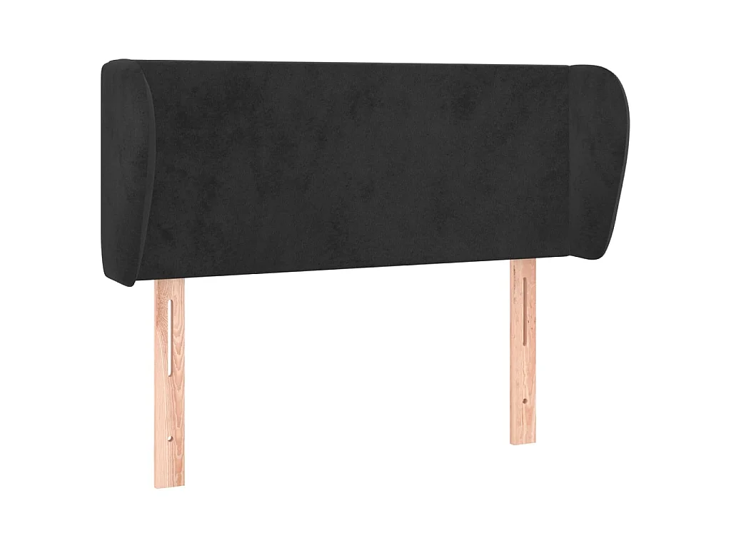 Hoofdbord met randen 83x23x78/88 cm fluweel zwart