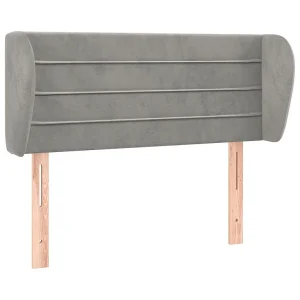 Hoofdbord met randen 83x23x78/88 cm fluweel lichtgrijs Hoofdbord met randen 83x23x78/88 cm fluweel lichtgrijs