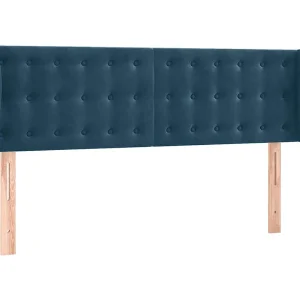 Hoofdbord met randen 147x23x78/88 cm fluweel donkerblauw Hoofdbord met randen 147x23x78/88 cm fluweel donkerblauw