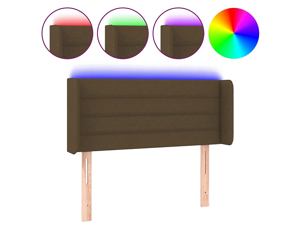Hoofdbord LED 83x16x78/88 cm stof donkerbruin