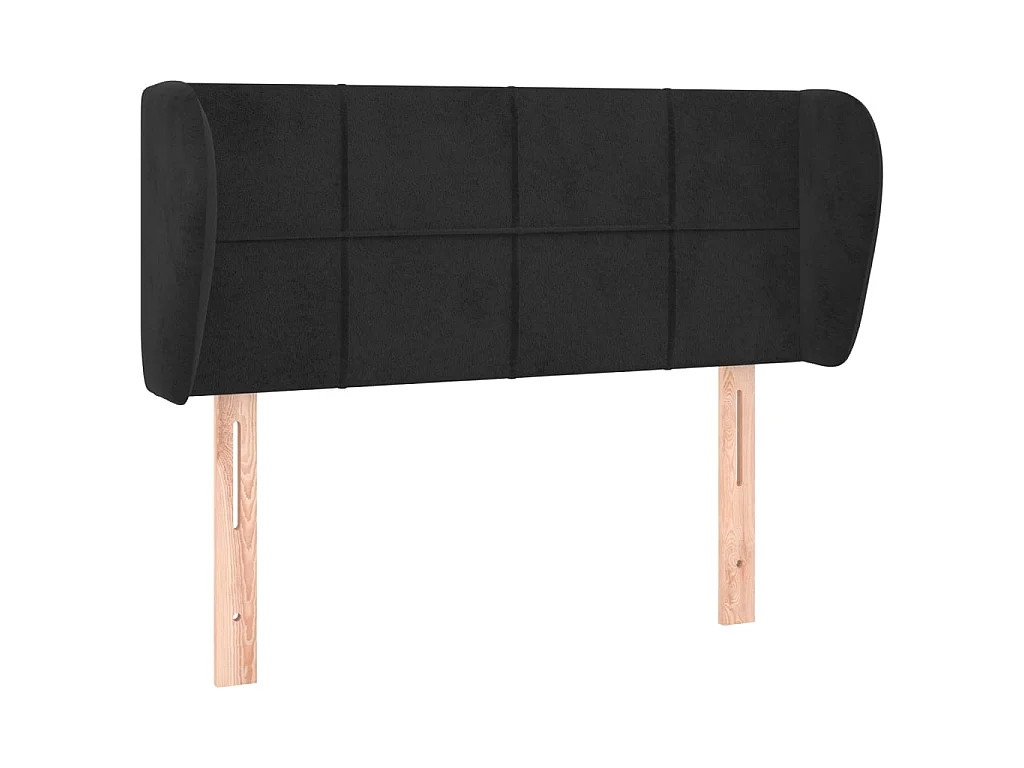 Hoofdbord met randen 83x23x78/88 cm fluweel zwart