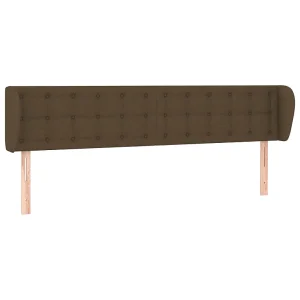 Hoofdbord met randen 183x23x78/88 cm stof donkerbruin Hoofdbord met randen 183x23x78/88 cm stof donkerbruin