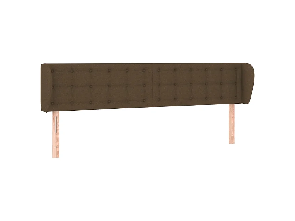 Hoofdbord met randen 183x23x78/88 cm stof donkerbruin
