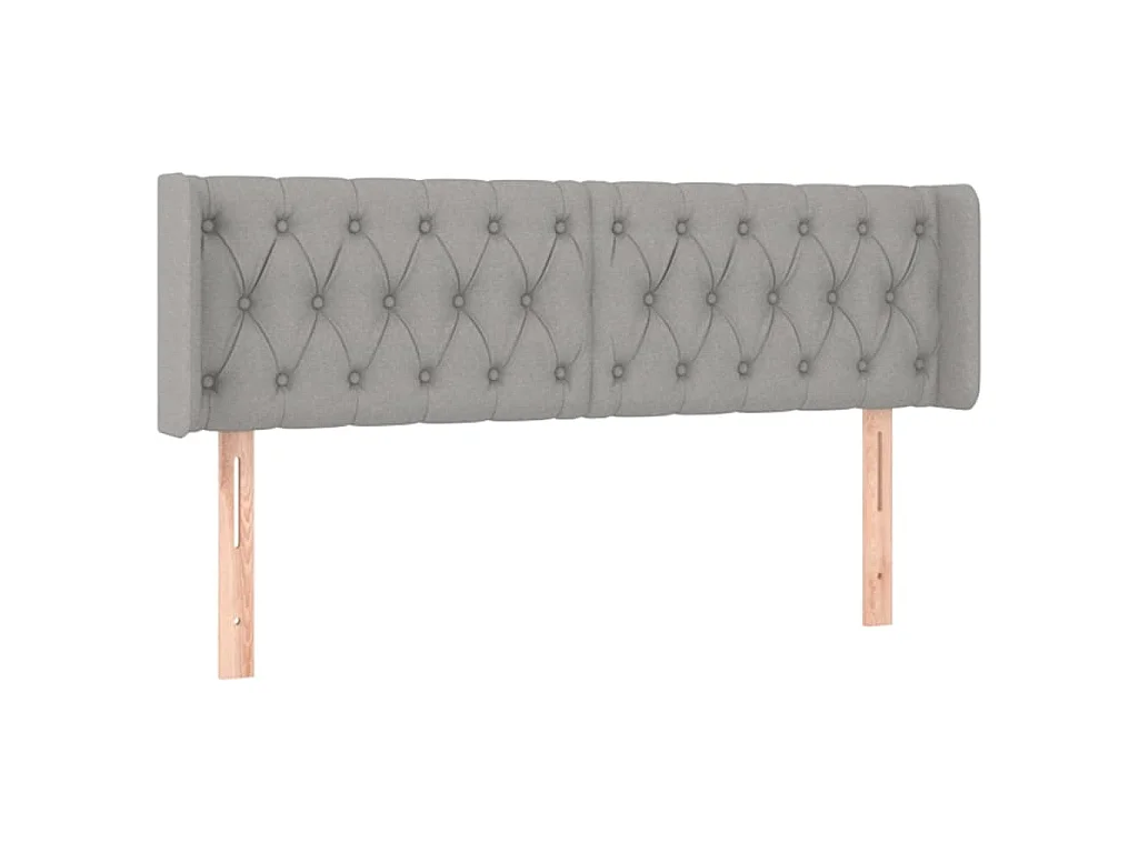 Hoofdbord met randen 163x16x78/88 cm stof lichtgrijs
