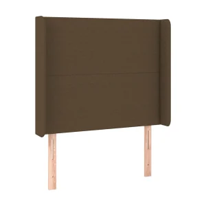 Hoofdbord met randen 83x16x118/128 cm stof donkerbruin Hoofdbord met randen 83x16x118/128 cm stof donkerbruin