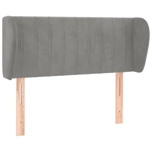 Hoofdbord met randen 83x23x78/88 cm fluweel lichtgrijs Hoofdbord met randen 83x23x78/88 cm fluweel lichtgrijs
