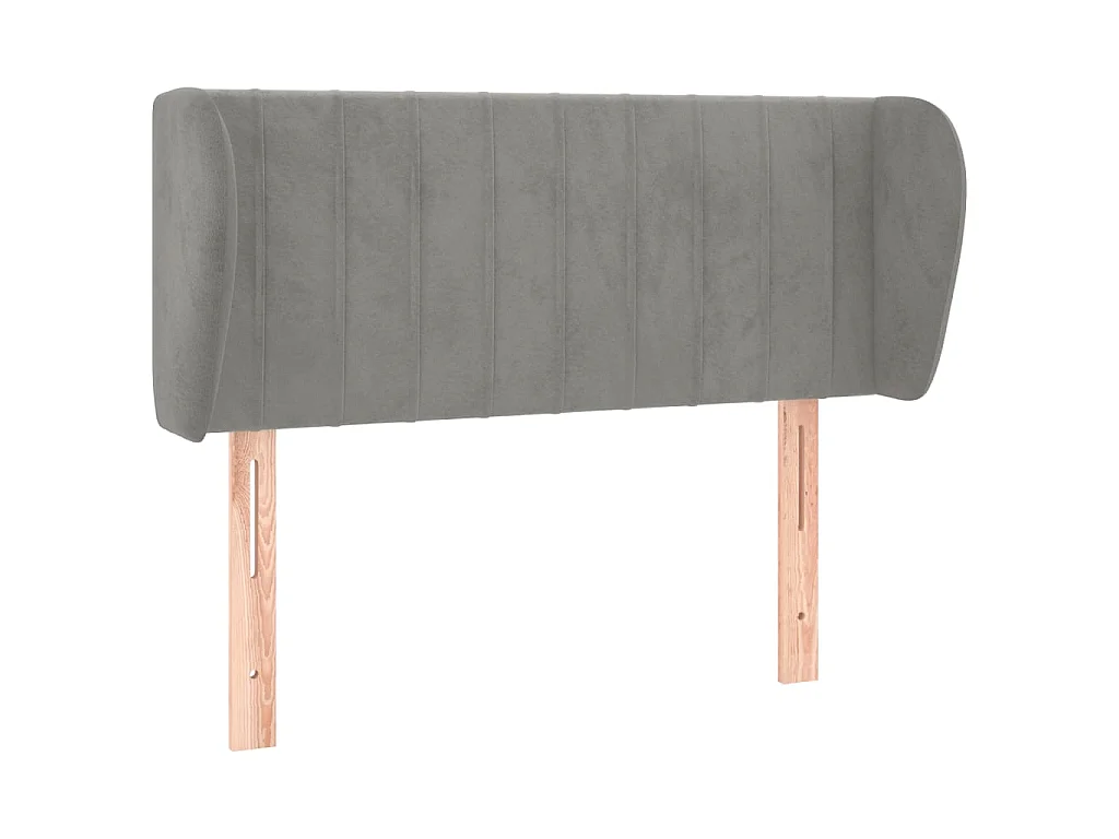 Hoofdbord met randen 83x23x78/88 cm fluweel lichtgrijs