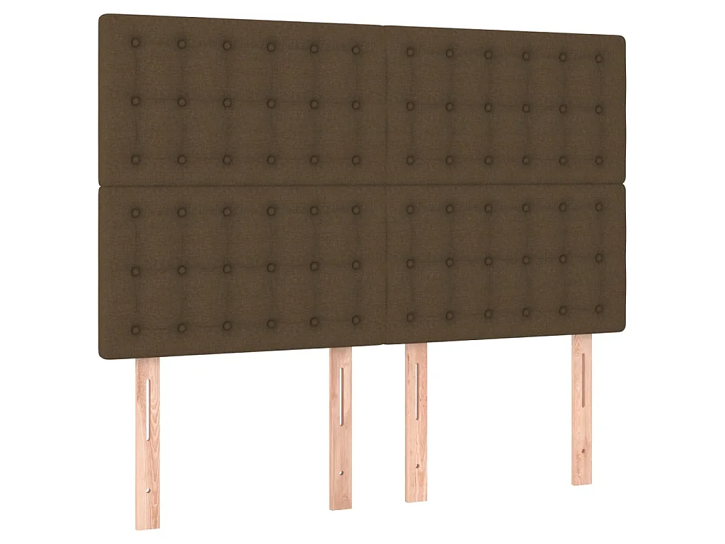 Hoofdbord donkerbruin 144x5x118/128 cm stof