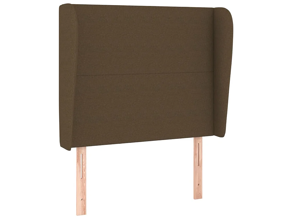 Hoofdbord met randen 83x23x118/128 cm stof donkerbruin