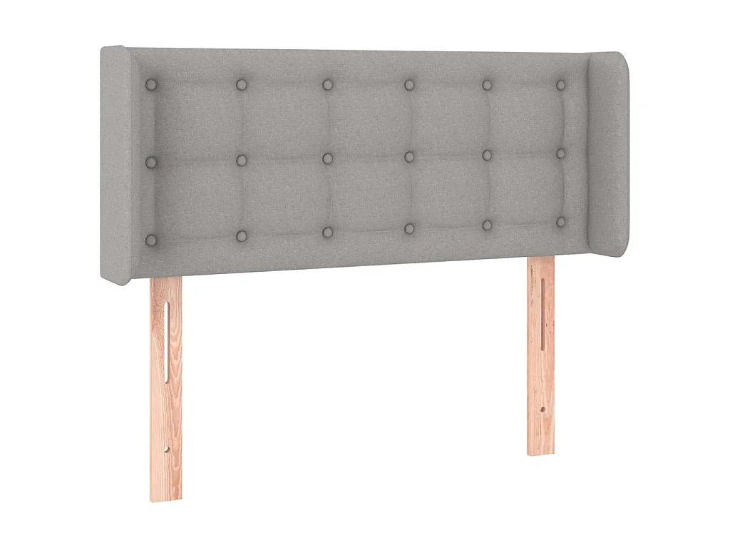 Hoofdbord met randen 93x16x78/88 cm stof lichtgrijs