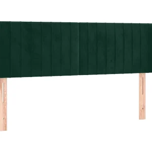 Hoofdbord met randen 147x16x78/88 cm fluweel donkergroen