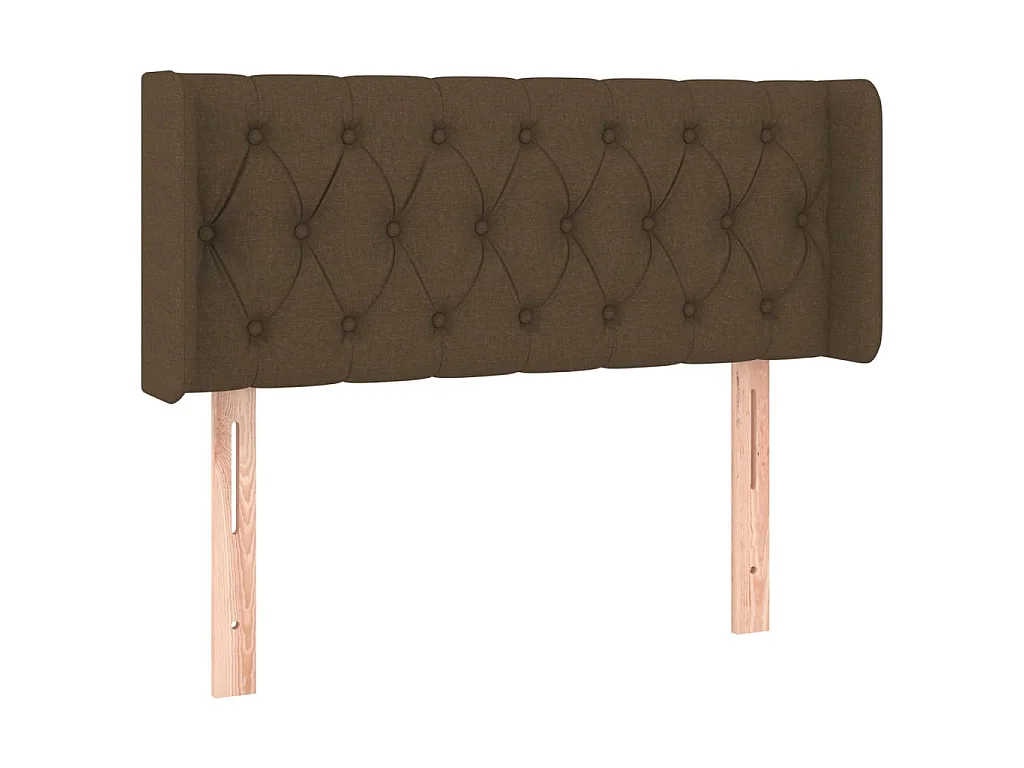 Hoofdbord met randen 103x16x78/88 cm stof donkerbruin