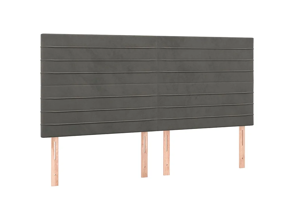 Hoofdbord donkergrijs 200x5x118/128 cm Fluweel