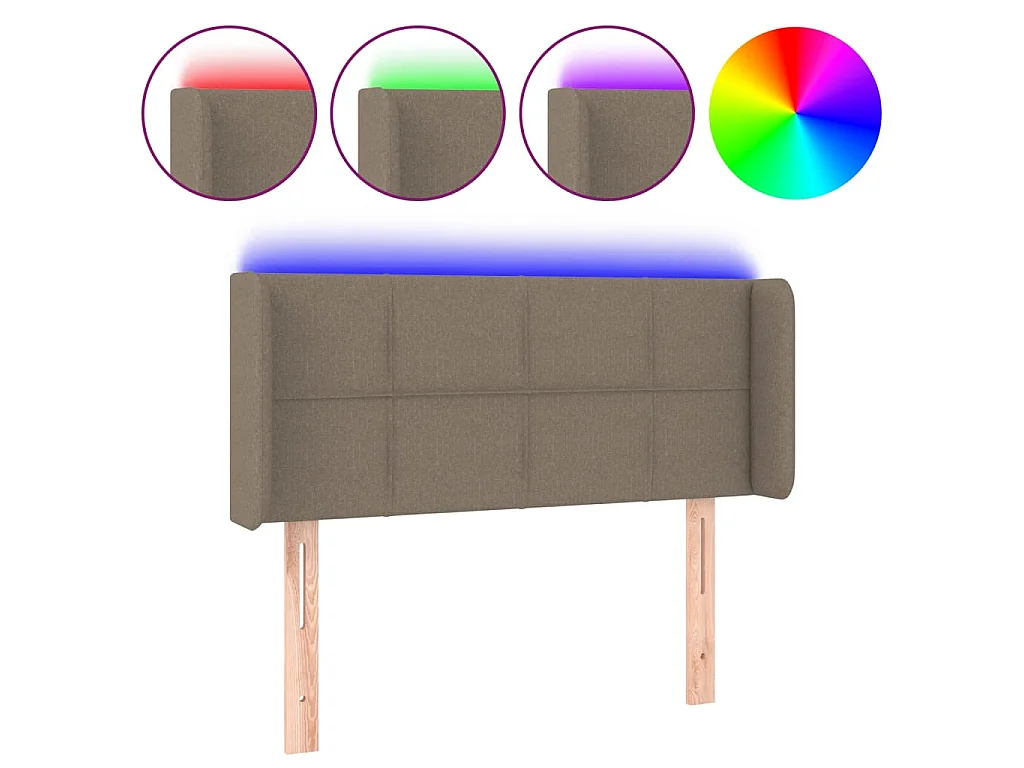 Hoofdbord LED 83x16x78/88 cm stof taupe