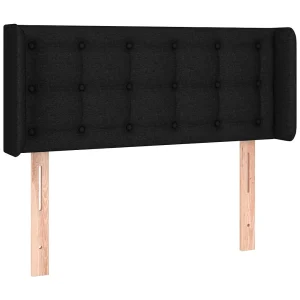 Hoofdbord met randen 83x16x78/88 cm stof zwart