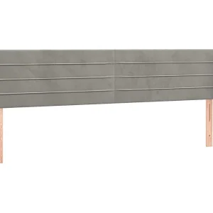 Hoofdbord met randen 183x16x78/88 cm fluweel lichtgrijs Hoofdbord met randen 183x16x78/88 cm fluweel lichtgrijs