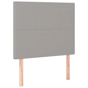 Hoofdbord lichtgrijs 100x5x118/128 cm stof