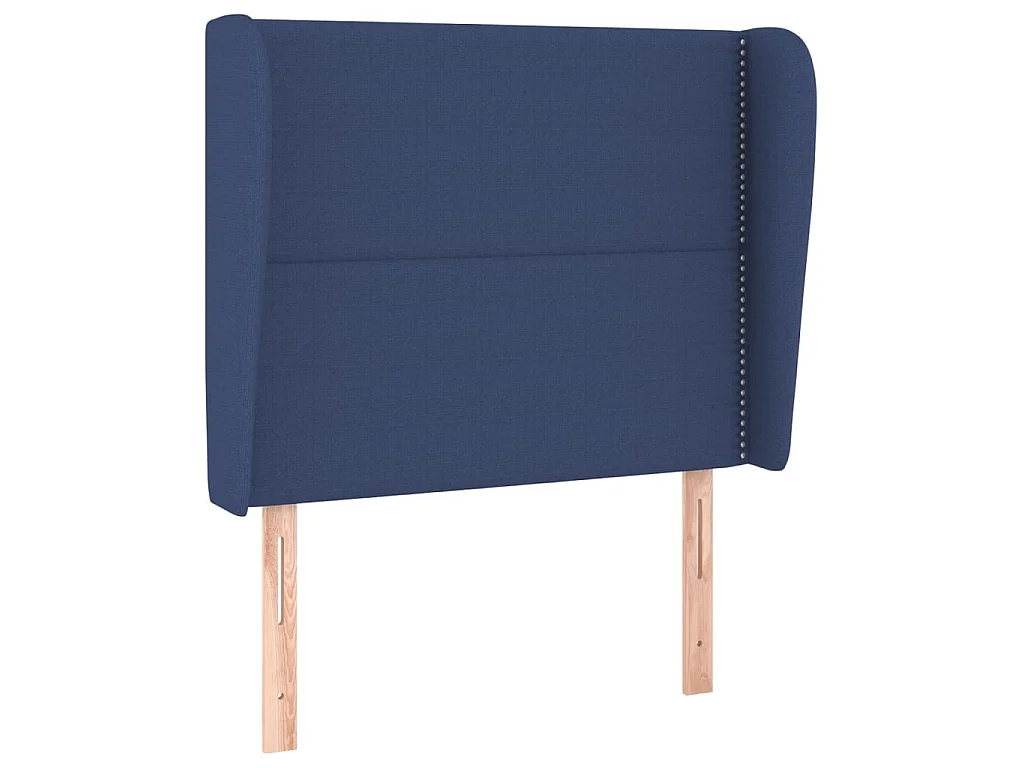 Hoofdbord met randen 103x23x118/128 cm stof blauw