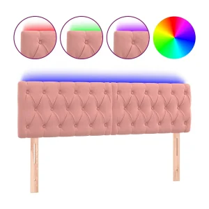 Hoofdbord LED 160x7x78/88 cm fluweel roze