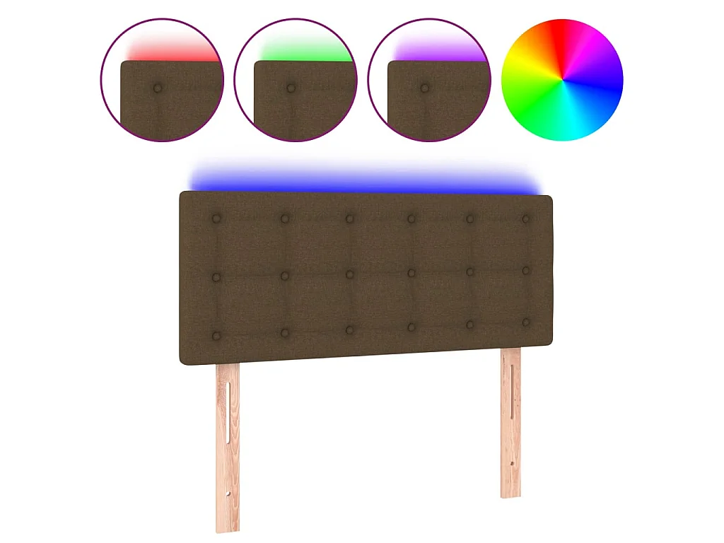 Hoofdbord LED 100x5x78/88 cm stof donkerbruin