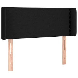 Hoofdbord met randen 93x16x78/88 cm stof zwart