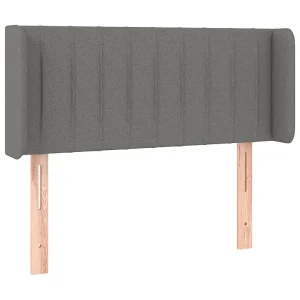 Hoofdbord met randen 93x16x78/88 cm stof donkergrijs Hoofdbord met randen 93x16x78/88 cm stof donkergrijs