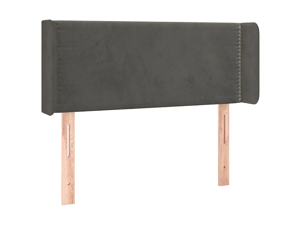 Hoofdbord met randen 93x16x78/88 cm fluweel donkergrijs