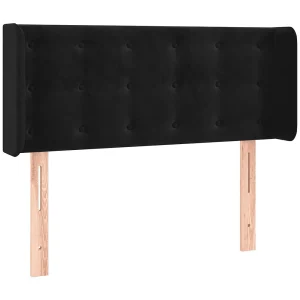 Hoofdbord met randen 93x16x78/88 cm fluweel zwart