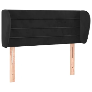 Hoofdbord met randen 83x23x78/88 cm fluweel zwart Hoofdbord met randen 83x23x78/88 cm fluweel zwart