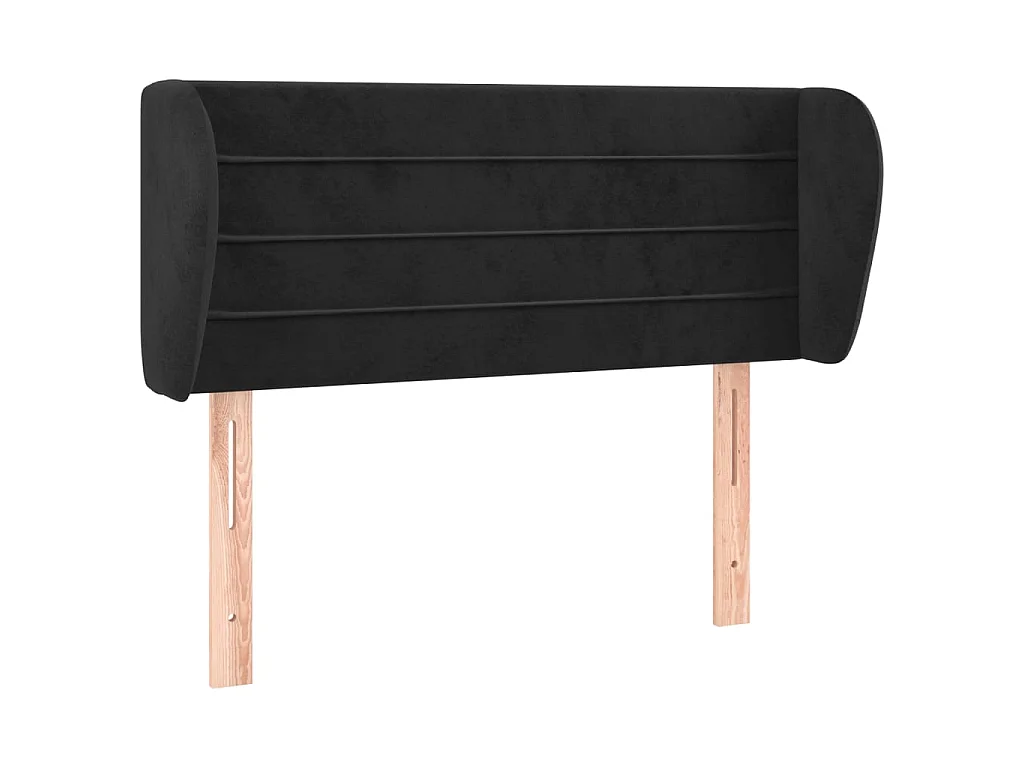 Hoofdbord met randen 83x23x78/88 cm fluweel zwart