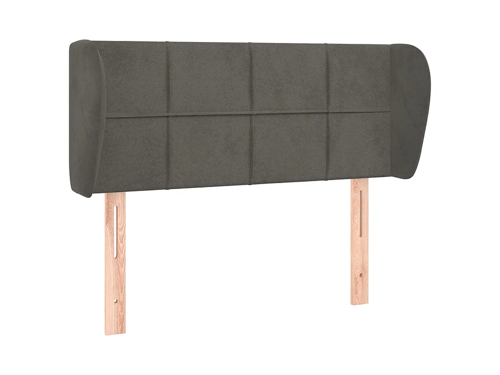 Hoofdbord met randen 93x23x78/88 cm fluweel donkergrijs