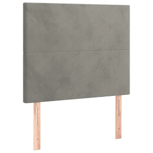 Hoofdbord lichtgrijs 100x5x118/128 cm fluweel